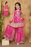 Oc 163 Satin With 5mm Sequans Embroidery Work Top With Sarara Dupatta Wholesale In India